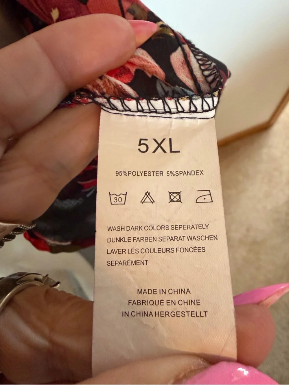 #658 Women's Floral Sheer Kimono Cardigan - Black with Red & Pink Roses - Picture 5 of 8